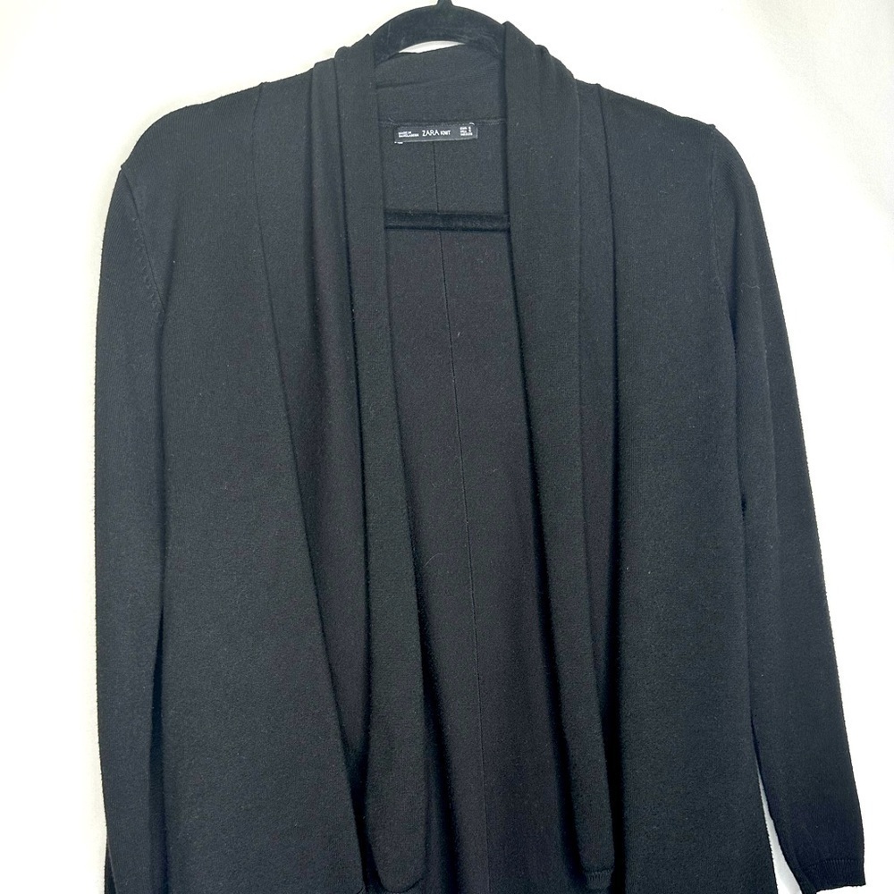 Zara Knit Open Black Cardigan
